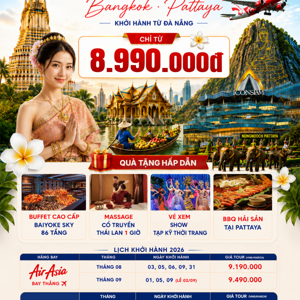 Khám phá đất nước Thái Lan 5N4D [Vietnam Airlines]