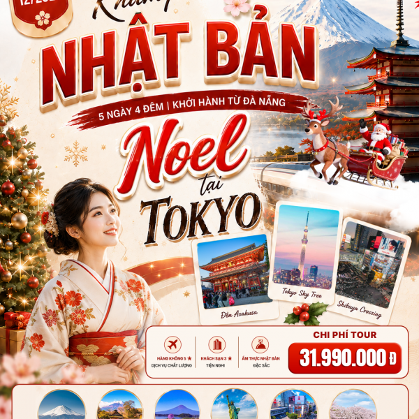 Tour Khám Phá Nhật Bản Noel tại Tokyo 2026 Từ Đà Nẵng: Tokyo – Núi Phú Sĩ (5N4D)