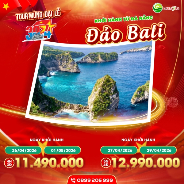 [ LỄ 30/4] Du lịch Bali 2026